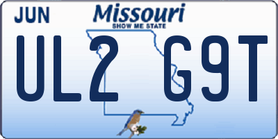 MO license plate UL2G9T