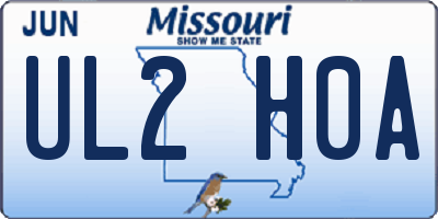 MO license plate UL2H0A