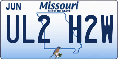 MO license plate UL2H2W