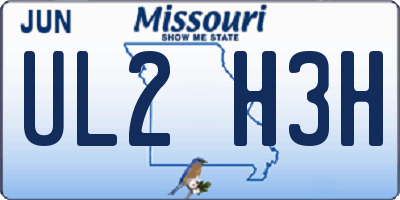 MO license plate UL2H3H