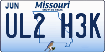 MO license plate UL2H3K
