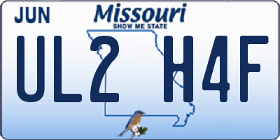 MO license plate UL2H4F