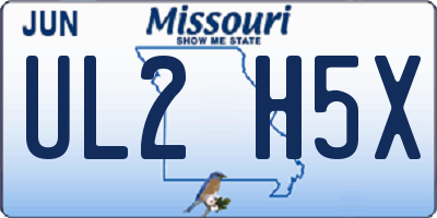 MO license plate UL2H5X