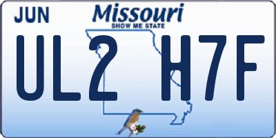 MO license plate UL2H7F