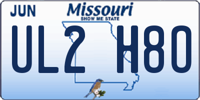 MO license plate UL2H8O