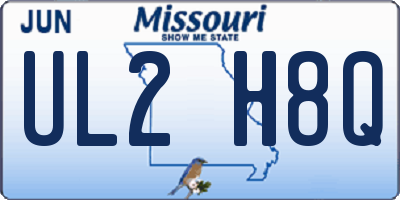 MO license plate UL2H8Q