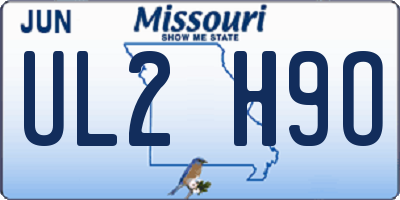 MO license plate UL2H9O