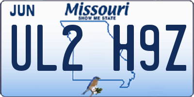 MO license plate UL2H9Z