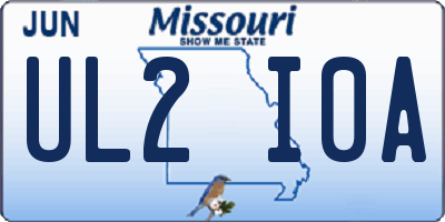 MO license plate UL2I0A