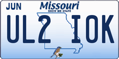 MO license plate UL2I0K