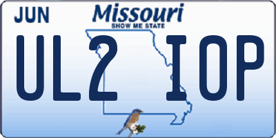 MO license plate UL2I0P