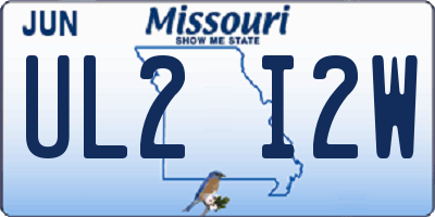 MO license plate UL2I2W