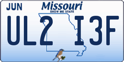MO license plate UL2I3F