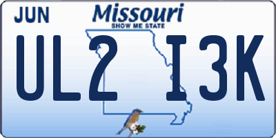 MO license plate UL2I3K