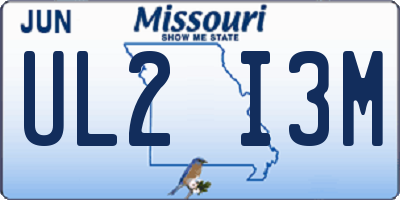 MO license plate UL2I3M