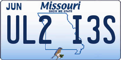 MO license plate UL2I3S