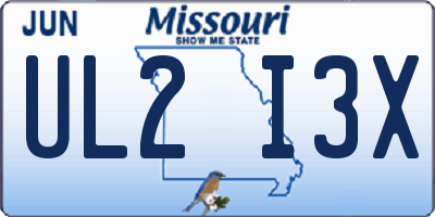 MO license plate UL2I3X