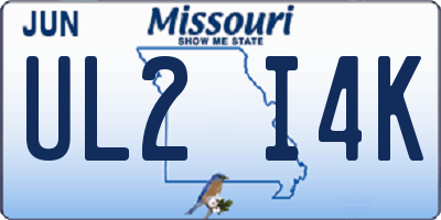 MO license plate UL2I4K