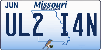 MO license plate UL2I4N