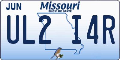 MO license plate UL2I4R
