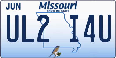 MO license plate UL2I4U