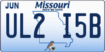 MO license plate UL2I5B