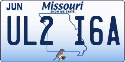 MO license plate UL2I6A