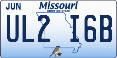 MO license plate UL2I6B