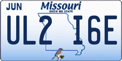 MO license plate UL2I6E