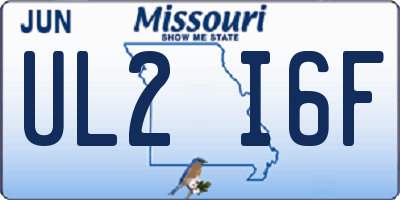 MO license plate UL2I6F