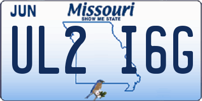 MO license plate UL2I6G