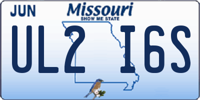 MO license plate UL2I6S