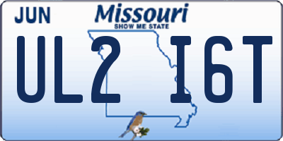 MO license plate UL2I6T