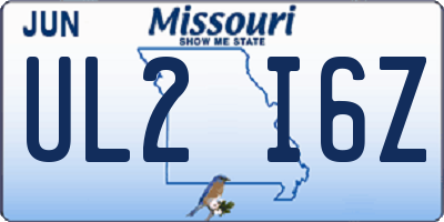 MO license plate UL2I6Z