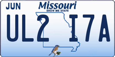 MO license plate UL2I7A