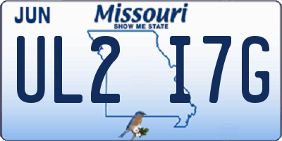 MO license plate UL2I7G