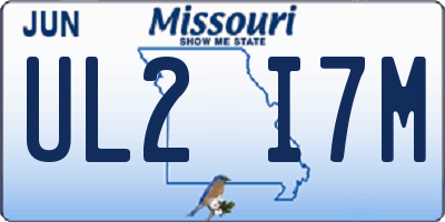 MO license plate UL2I7M