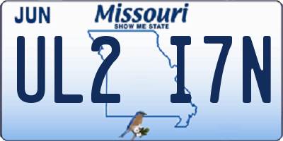 MO license plate UL2I7N