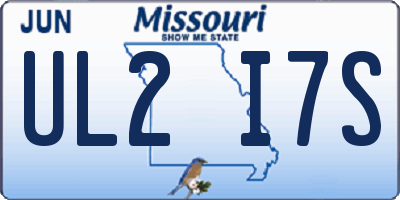 MO license plate UL2I7S
