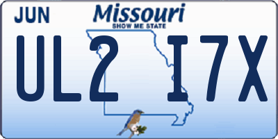 MO license plate UL2I7X