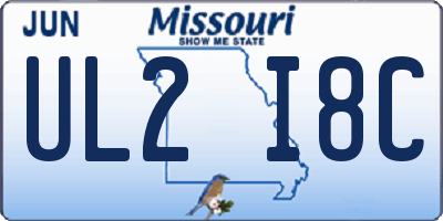 MO license plate UL2I8C
