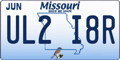 MO license plate UL2I8R