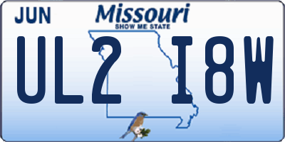MO license plate UL2I8W