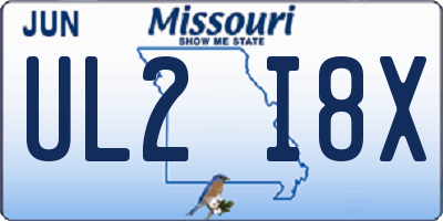 MO license plate UL2I8X