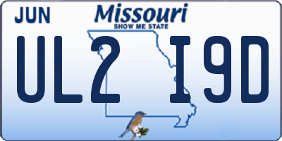 MO license plate UL2I9D