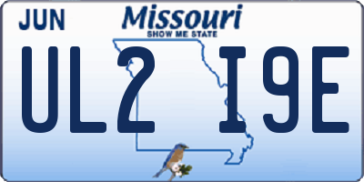 MO license plate UL2I9E