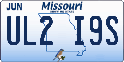 MO license plate UL2I9S