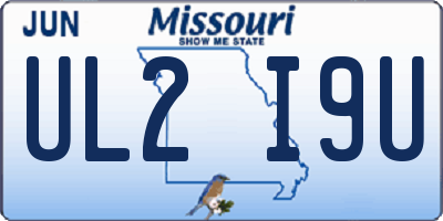 MO license plate UL2I9U