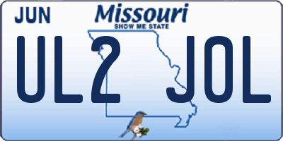 MO license plate UL2J0L