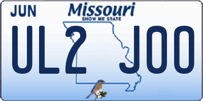 MO license plate UL2J0O